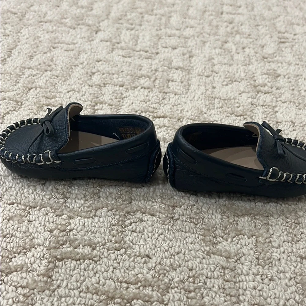 NEW BABY Navy Moccasins with Bow